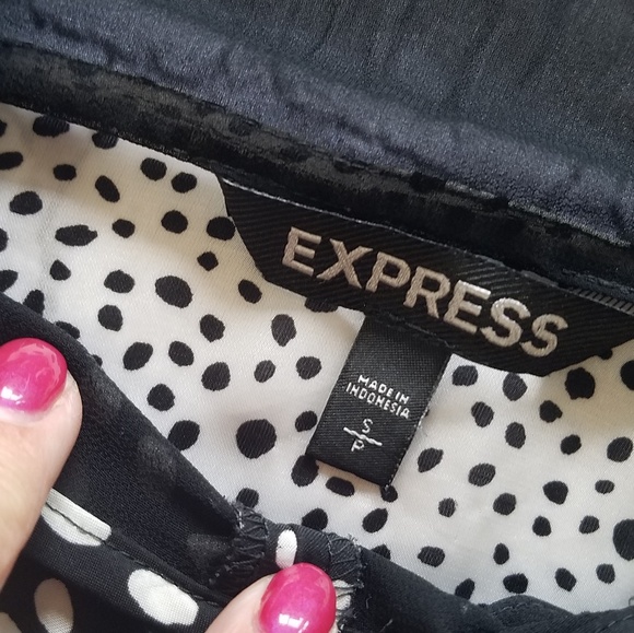 Express Sheer Polka Dot Dressy Tank Sz S - Picture 5 of 7